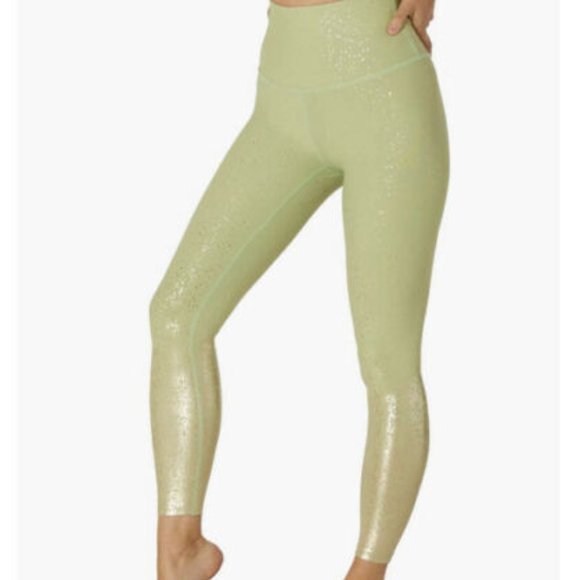 Beyond Yoga Pants - Beyond Yoga Alloy Ombre High Waist Legging Light Lime Green & Gold Sz S